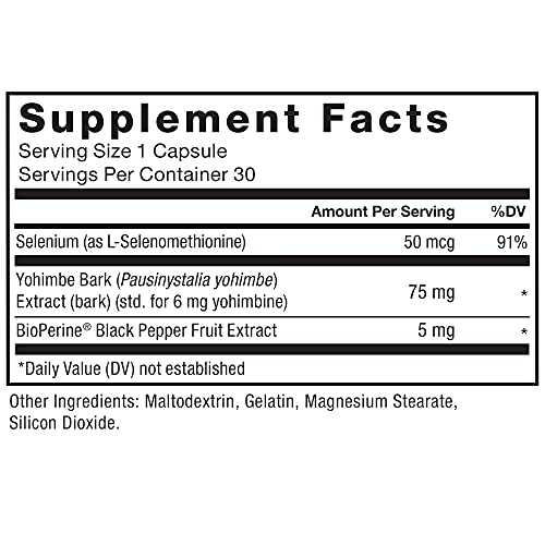 Force Factor Yohimbine Supplement Supplement Facts